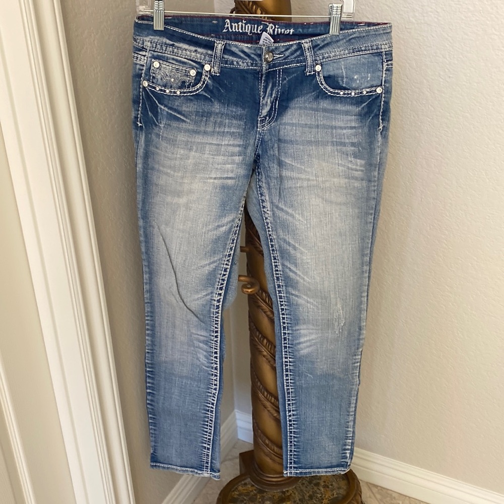 Distressed Antique River Jeans